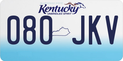 KY license plate 080JKV