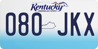 KY license plate 080JKX