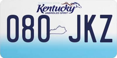 KY license plate 080JKZ