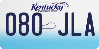 KY license plate 080JLA
