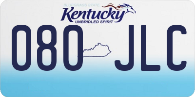 KY license plate 080JLC