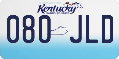 KY license plate 080JLD