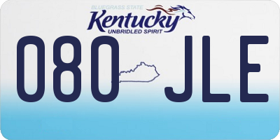 KY license plate 080JLE