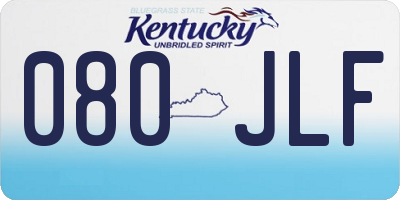 KY license plate 080JLF