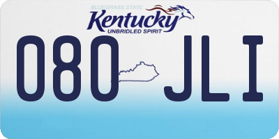KY license plate 080JLI