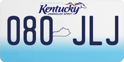 KY license plate 080JLJ