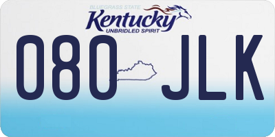 KY license plate 080JLK