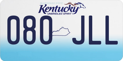 KY license plate 080JLL