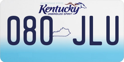 KY license plate 080JLU