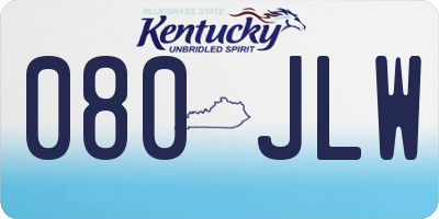 KY license plate 080JLW