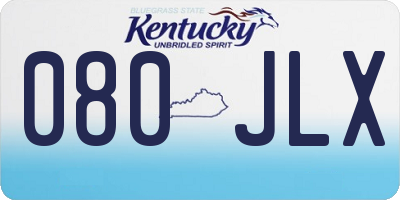 KY license plate 080JLX