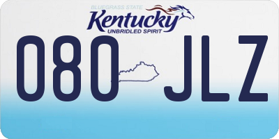 KY license plate 080JLZ