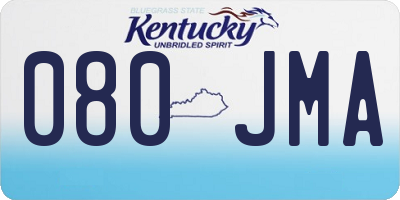KY license plate 080JMA