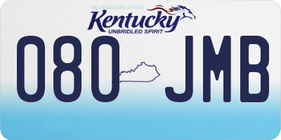 KY license plate 080JMB