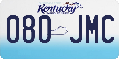 KY license plate 080JMC