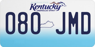 KY license plate 080JMD