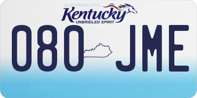 KY license plate 080JME
