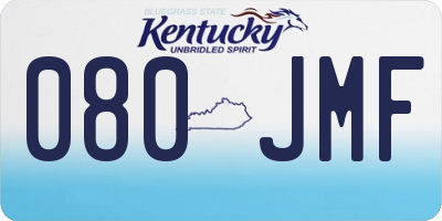 KY license plate 080JMF