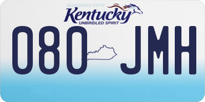 KY license plate 080JMH