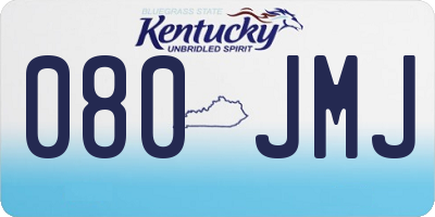 KY license plate 080JMJ