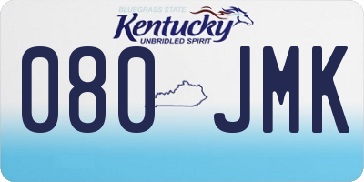 KY license plate 080JMK