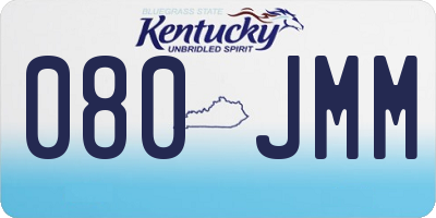 KY license plate 080JMM