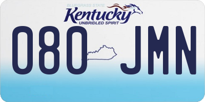 KY license plate 080JMN