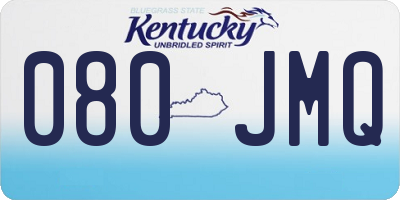 KY license plate 080JMQ