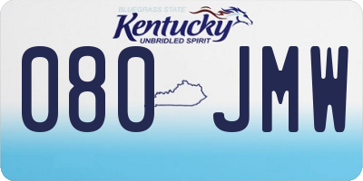 KY license plate 080JMW
