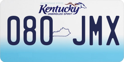 KY license plate 080JMX
