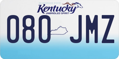 KY license plate 080JMZ