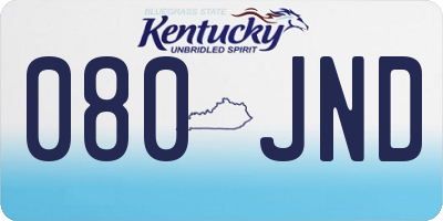 KY license plate 080JND