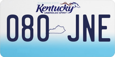 KY license plate 080JNE