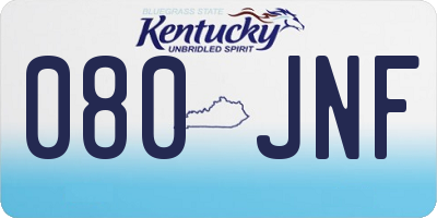 KY license plate 080JNF