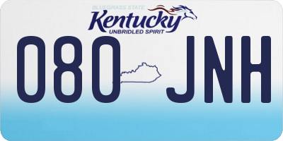 KY license plate 080JNH