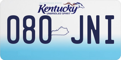 KY license plate 080JNI