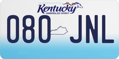 KY license plate 080JNL