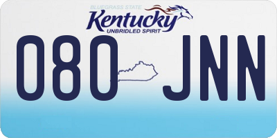 KY license plate 080JNN