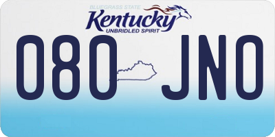 KY license plate 080JNO