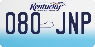 KY license plate 080JNP