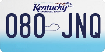 KY license plate 080JNQ