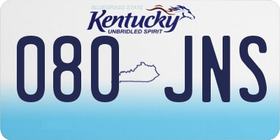 KY license plate 080JNS