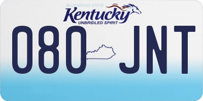 KY license plate 080JNT