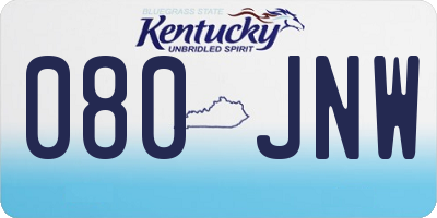 KY license plate 080JNW