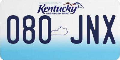 KY license plate 080JNX