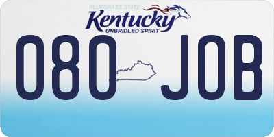 KY license plate 080JOB