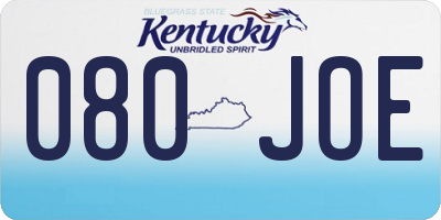 KY license plate 080JOE