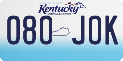 KY license plate 080JOK