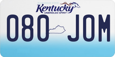 KY license plate 080JOM