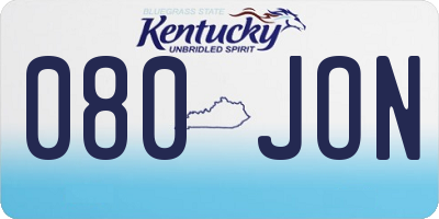 KY license plate 080JON